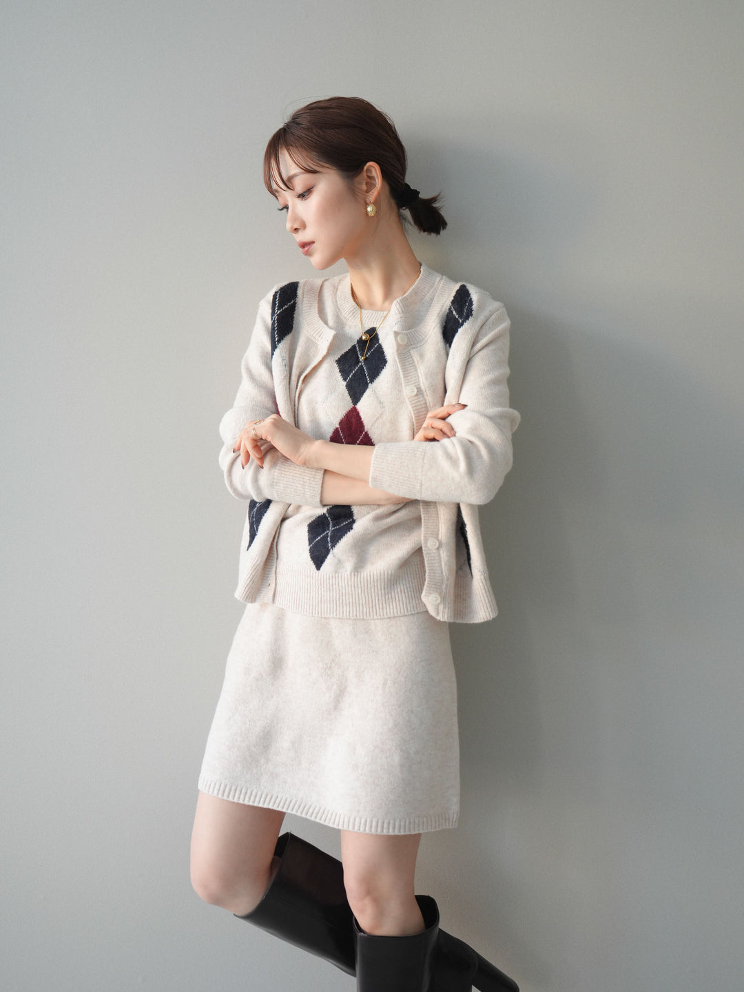 [SET]アーガイル柄3ピースSET UP(2set)