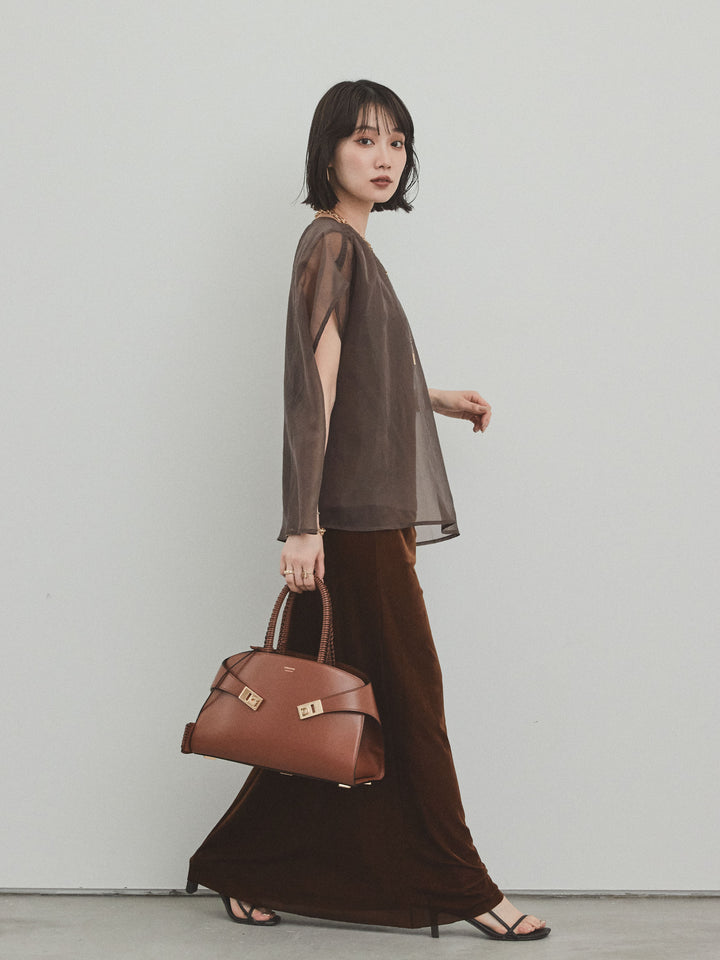 [予約]ベロアナロースカート/モカブラウン