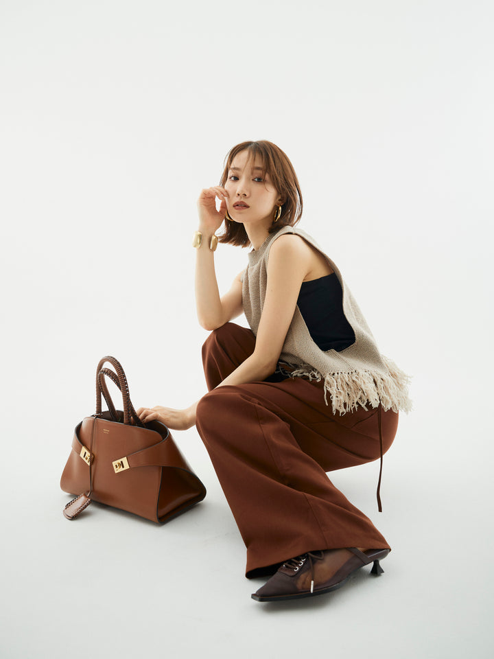 【Allure】[SET]フェザーヤーンニットベスト+フェザーヤーンニットベスト(2set)