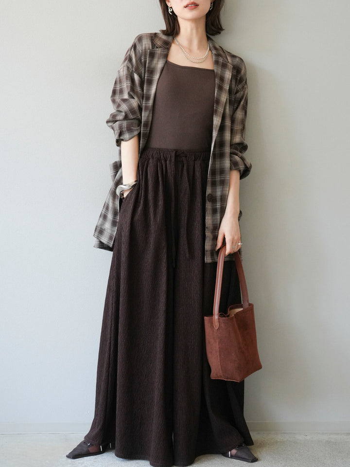 [予約]チェックシャツジャケット/ブラウン