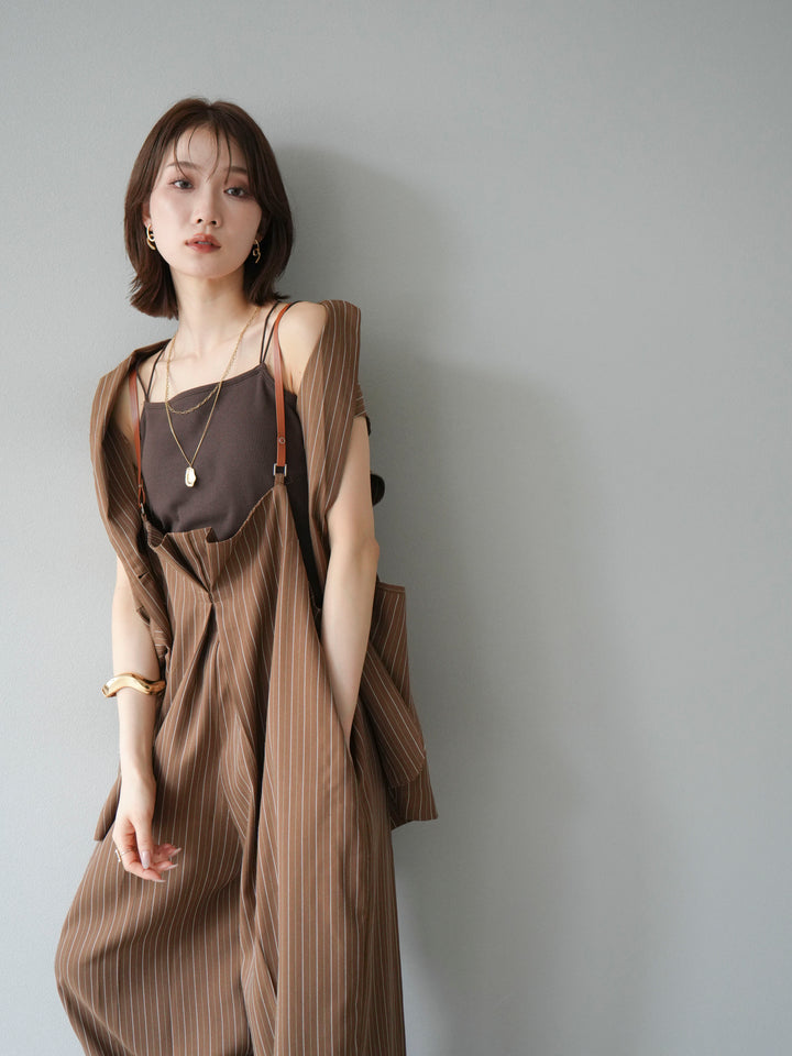 [予約]ヘリンボーンストライプジレ/ブラウン