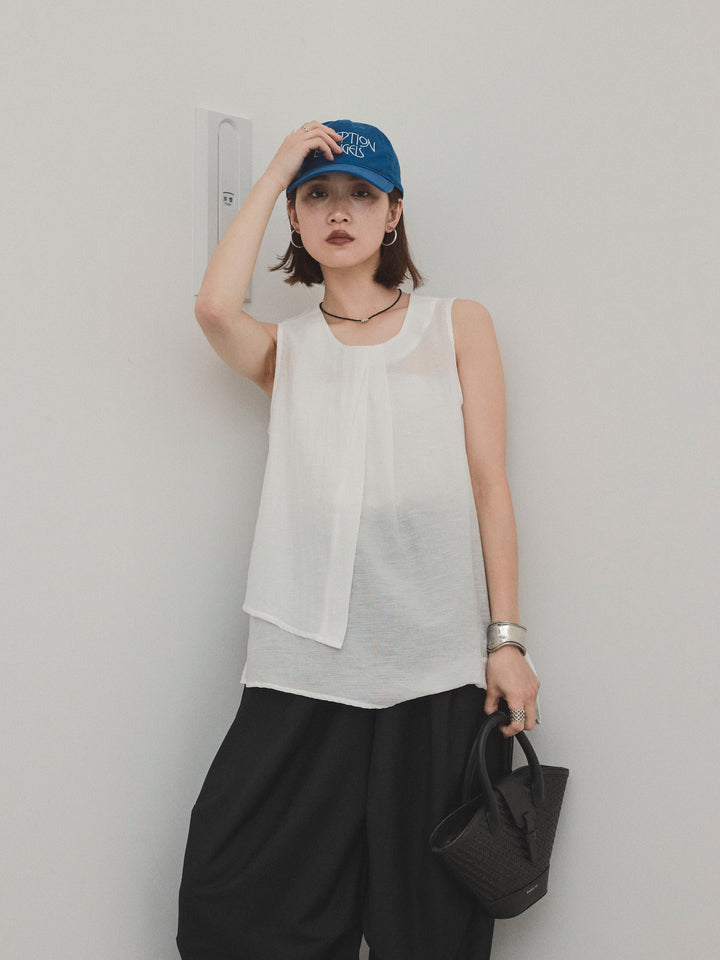 [予約]シアータックアシンメトリーブラウス/アイボリー