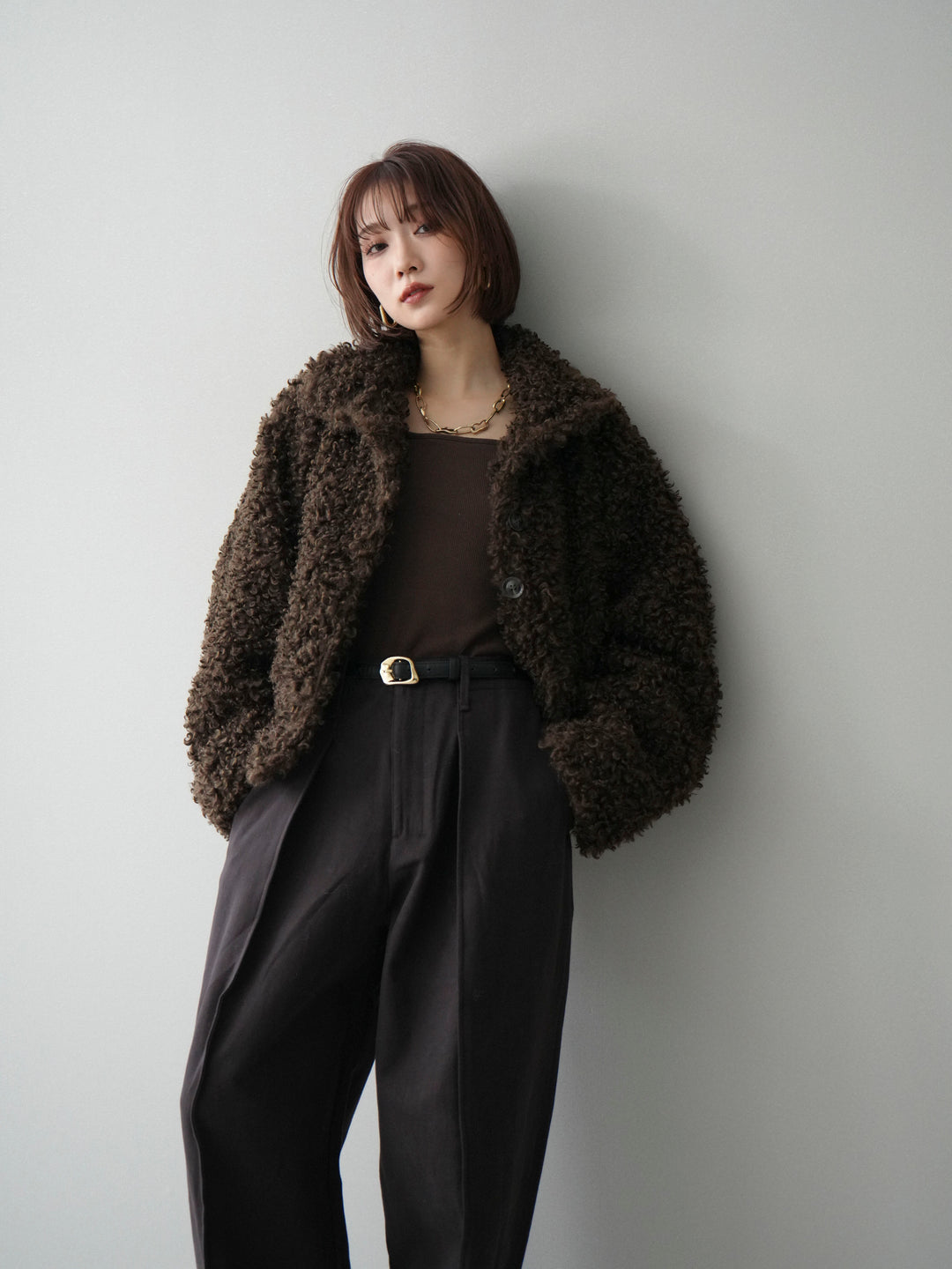 [SET]プードルファーミドルスタンドブルゾン+選べるアクセセット(2set)