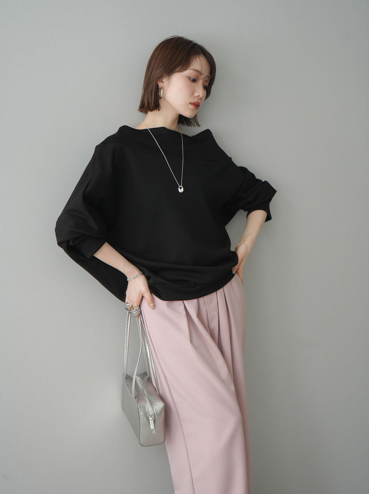 [SET]アシンメトリーオフショルポンチプルオーバー+ベルト付キーホルダーモチーフワイドパンツ(2set)