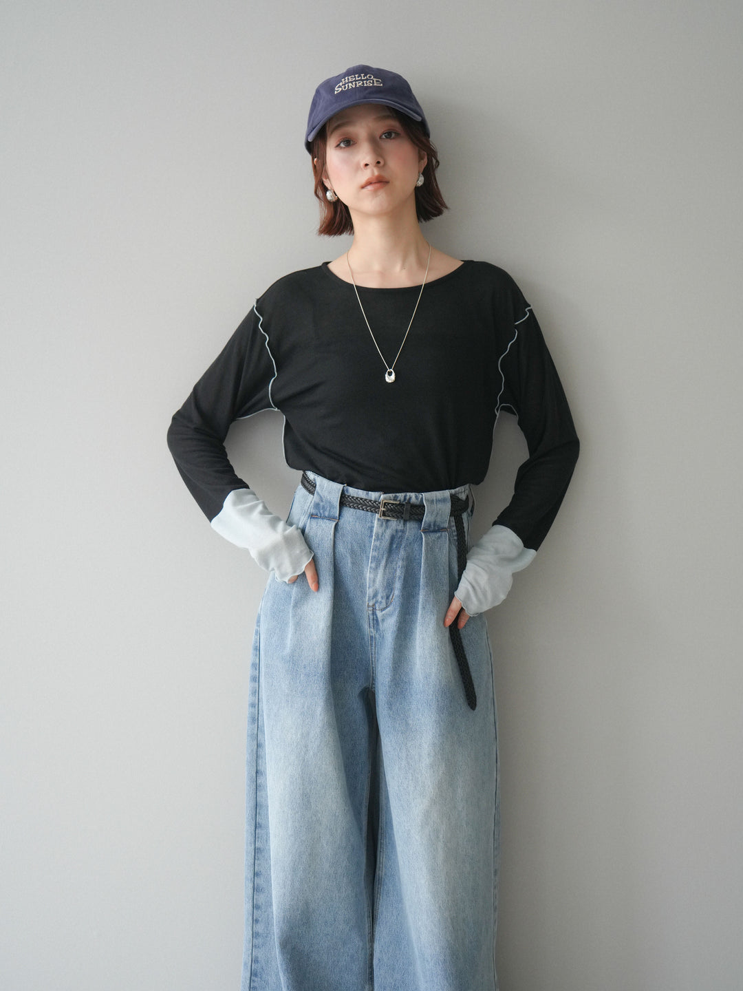 [SET]配色メロウトップス+配色メロウトップス(2set)