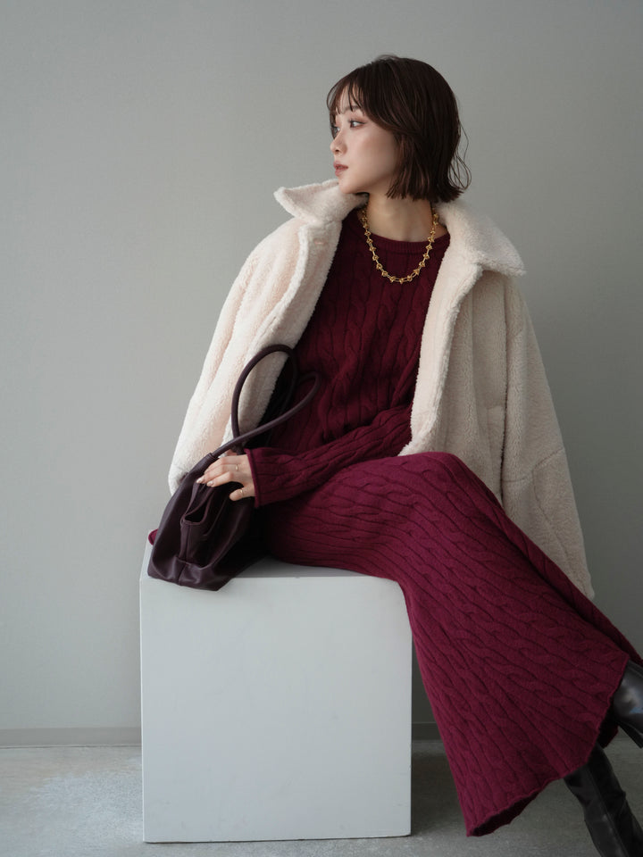 [予約]エコファーステンカラージャケット/ivory