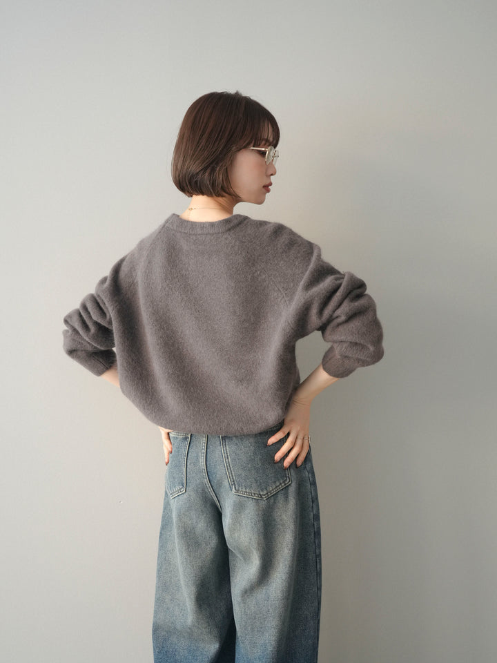 [予約]クルーネックモチモチニットプルオーバー/gray