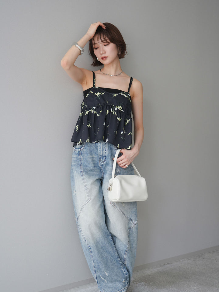 [SET]フラワープリントキャミソール+フラワープリントキャミソール(2set)