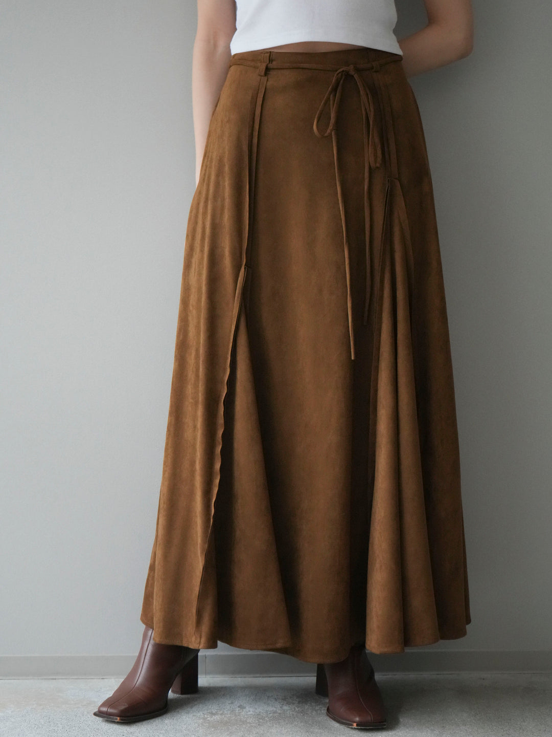 [予約]スエードマーメイドスカート/camel