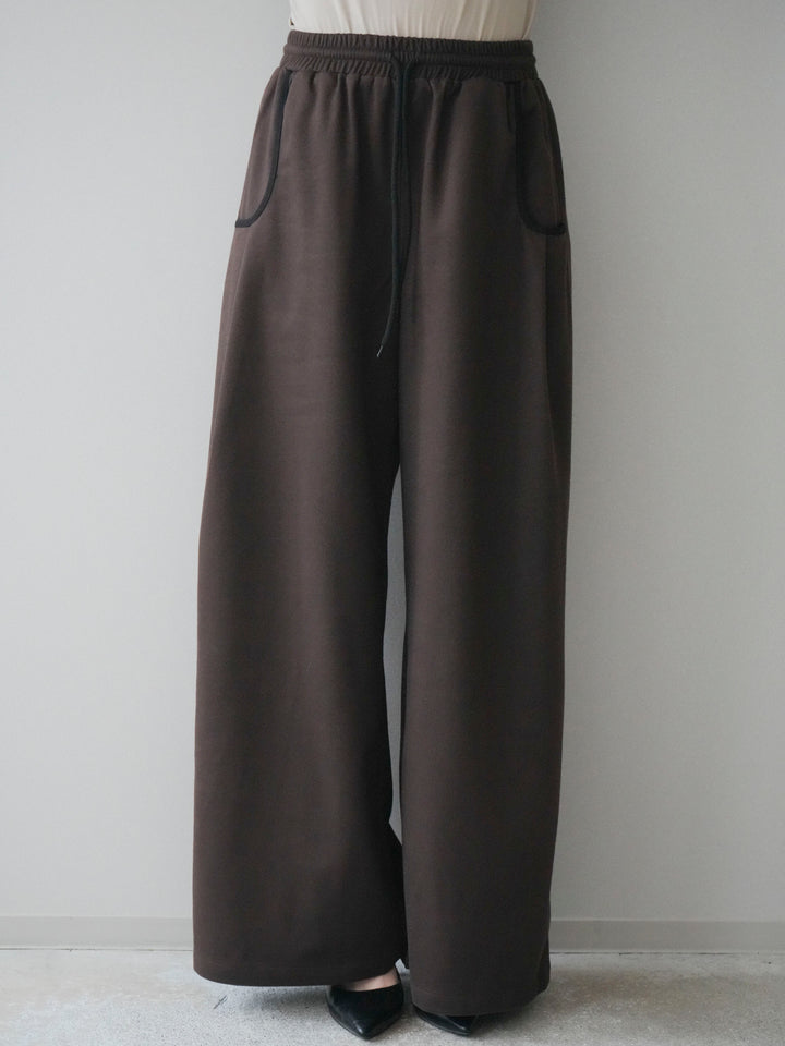 [予約]配色パイピングイージーパンツ/brown