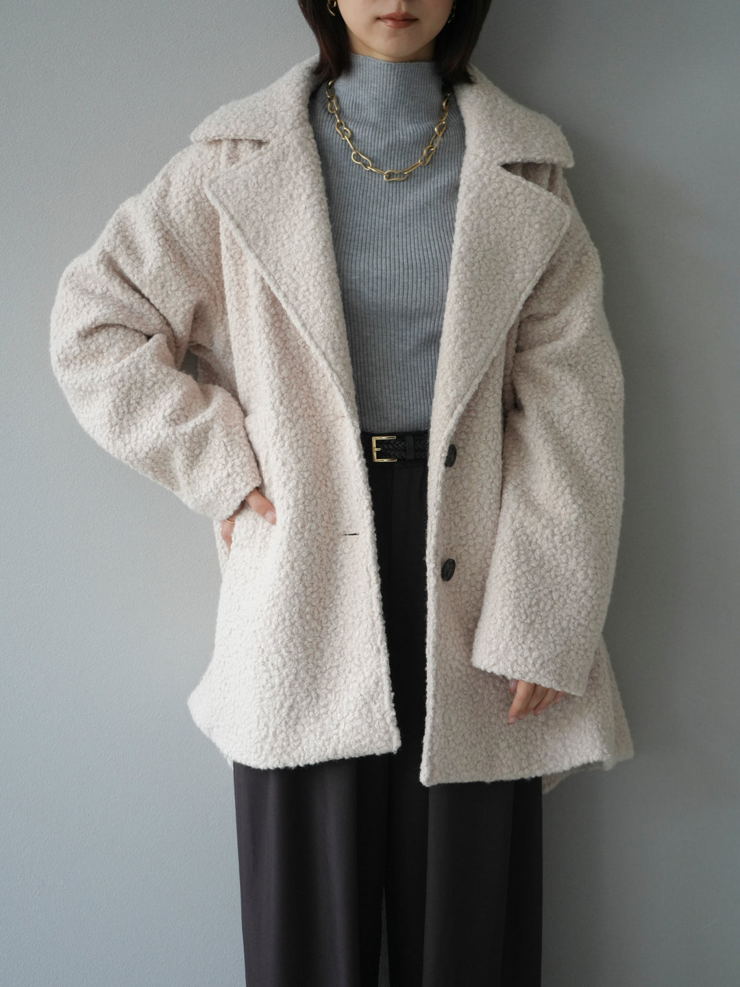 【預購】Boa Midi Cocoon Coat / 象牙色