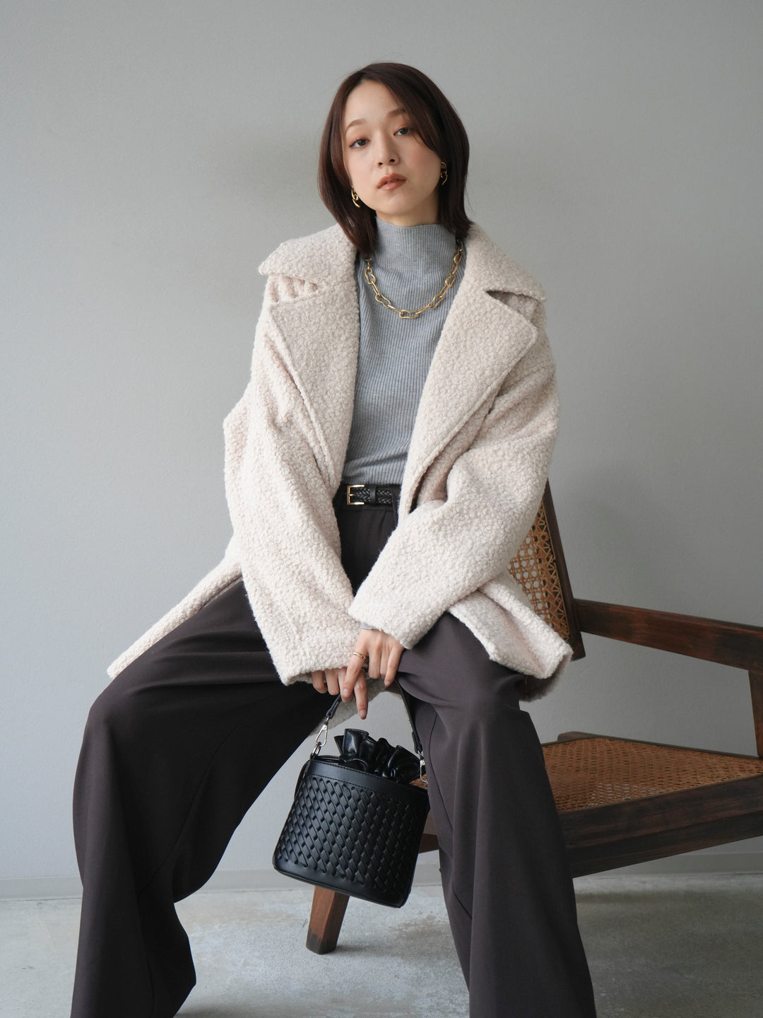 【預購】Boa Midi Cocoon Coat / 象牙色