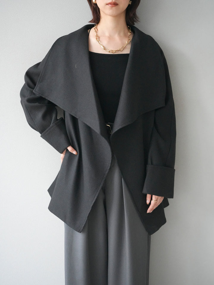 [SET]ビックカラーショートガウンコート+選べるアクセセット(2set)