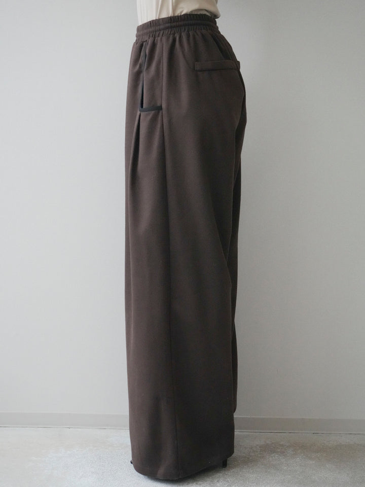 [予約]配色パイピングイージーパンツ/brown