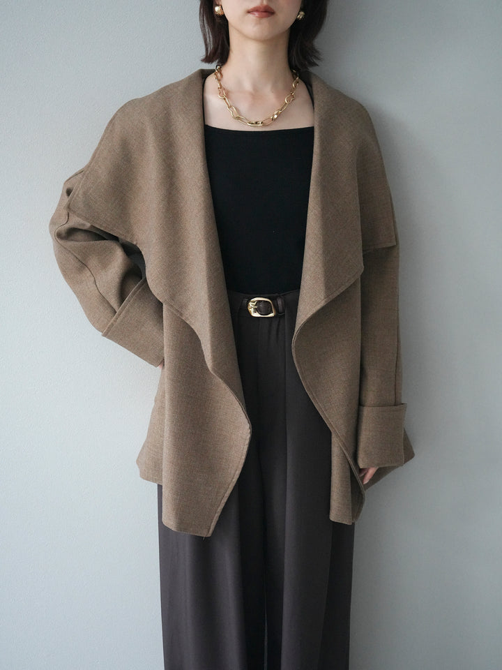 [予約]ビックカラーショートガウンコート/beige