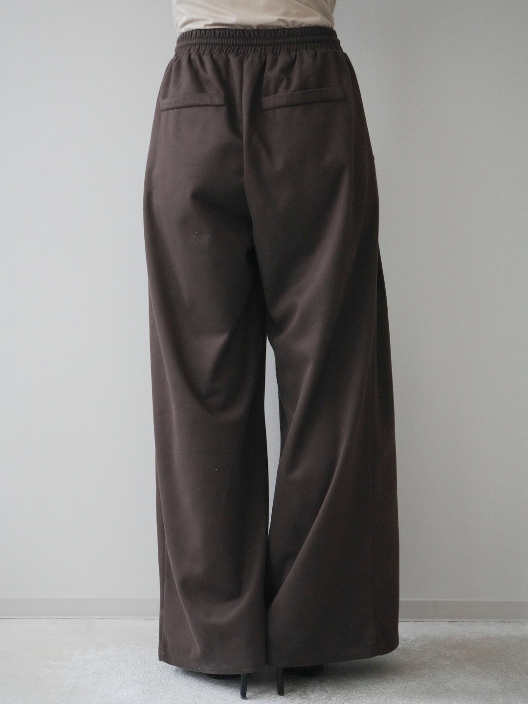 [予約]配色パイピングイージーパンツ/brown