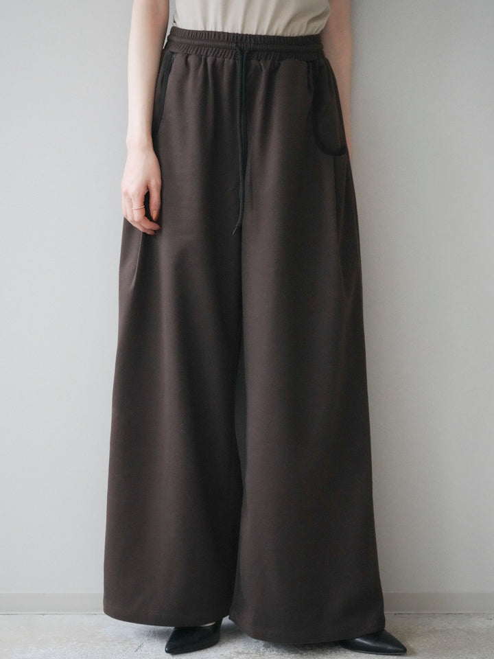 [予約]配色パイピングイージーパンツ/brown