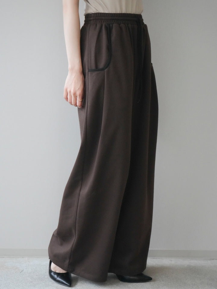 [予約]配色パイピングイージーパンツ/brown