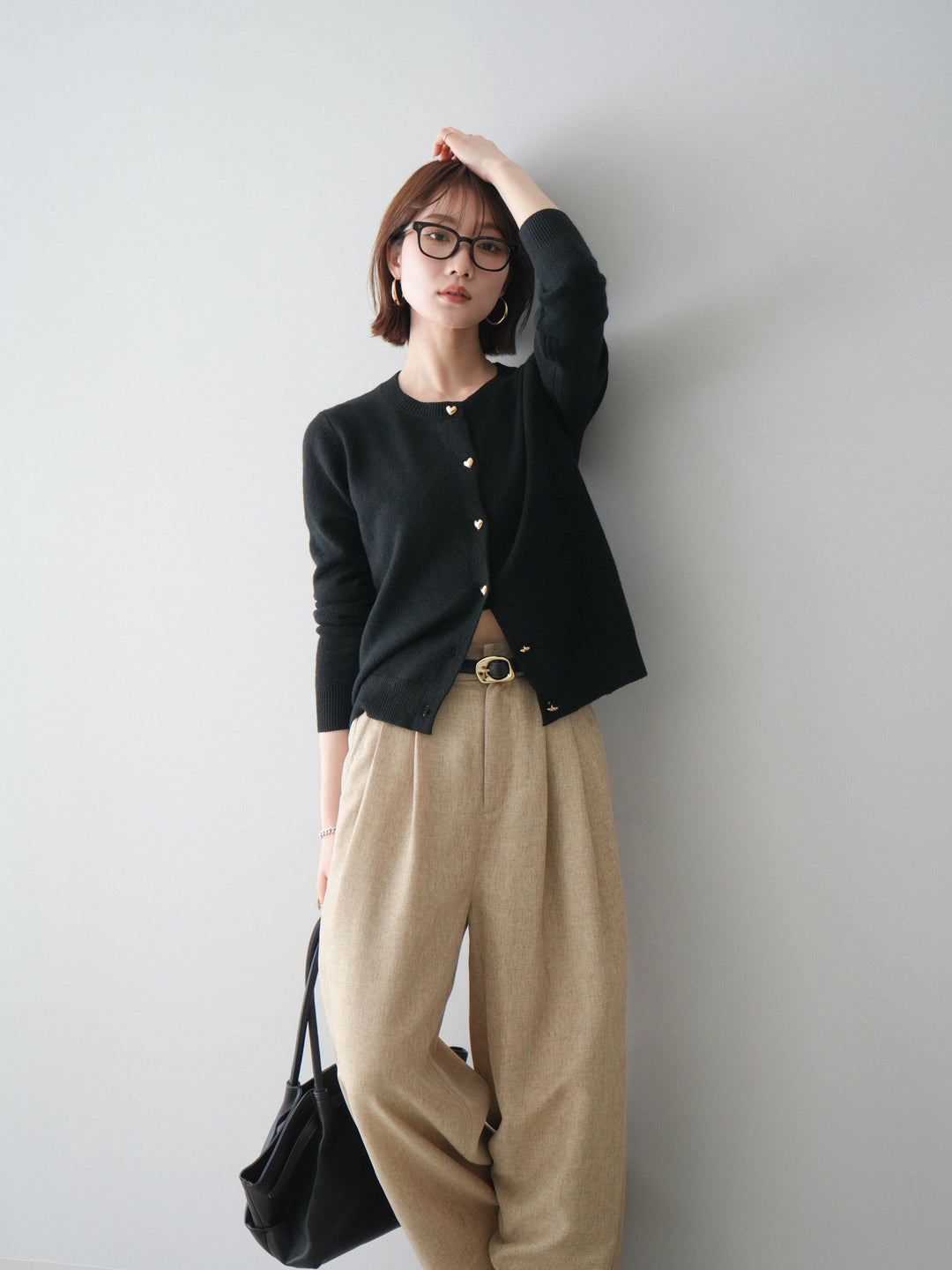 [SET]ハートボタンニットカーディガン+ハートボタンニットカーディガン(2set)