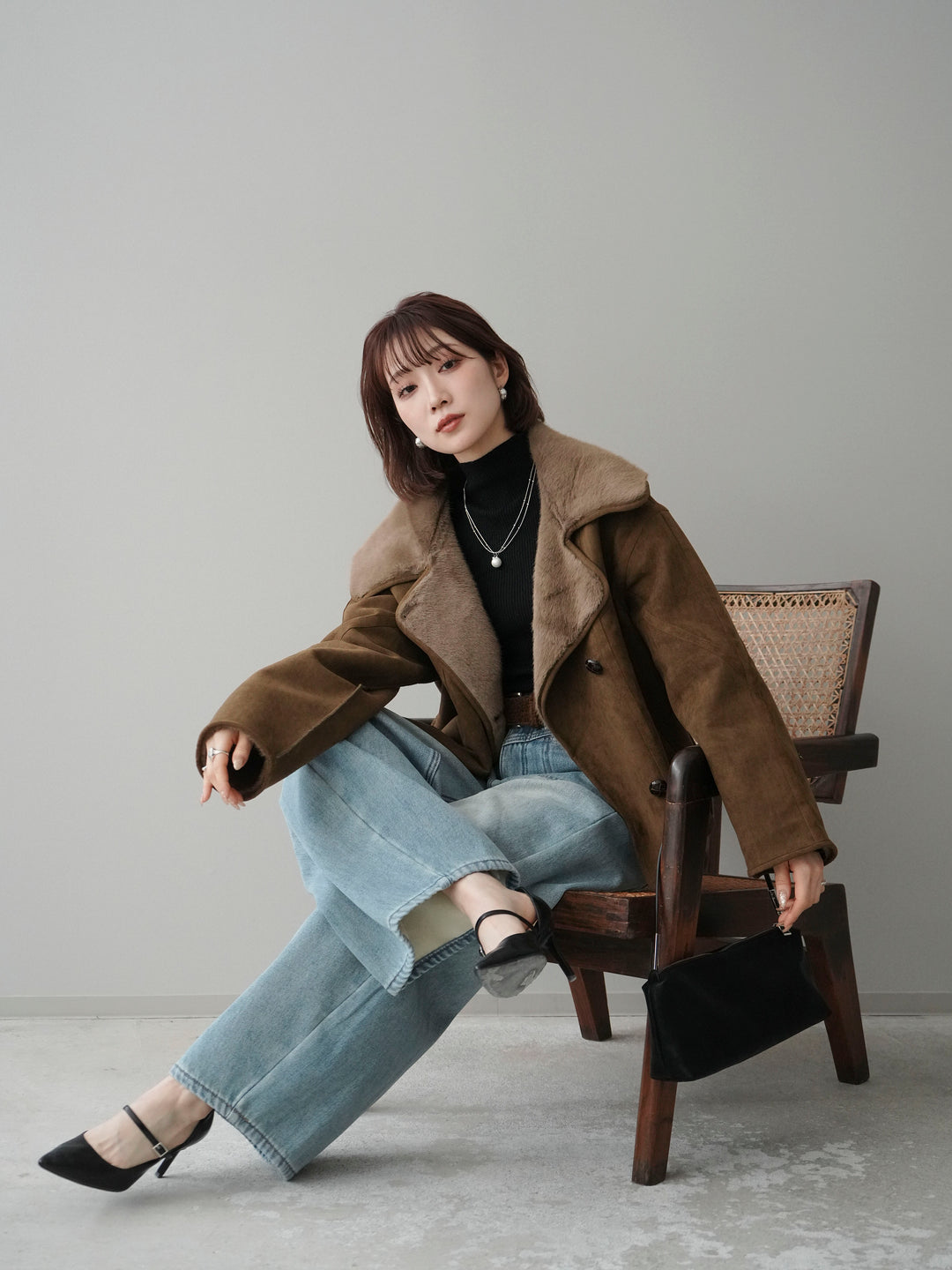 [予約]ムートンショートジャケット/khaki