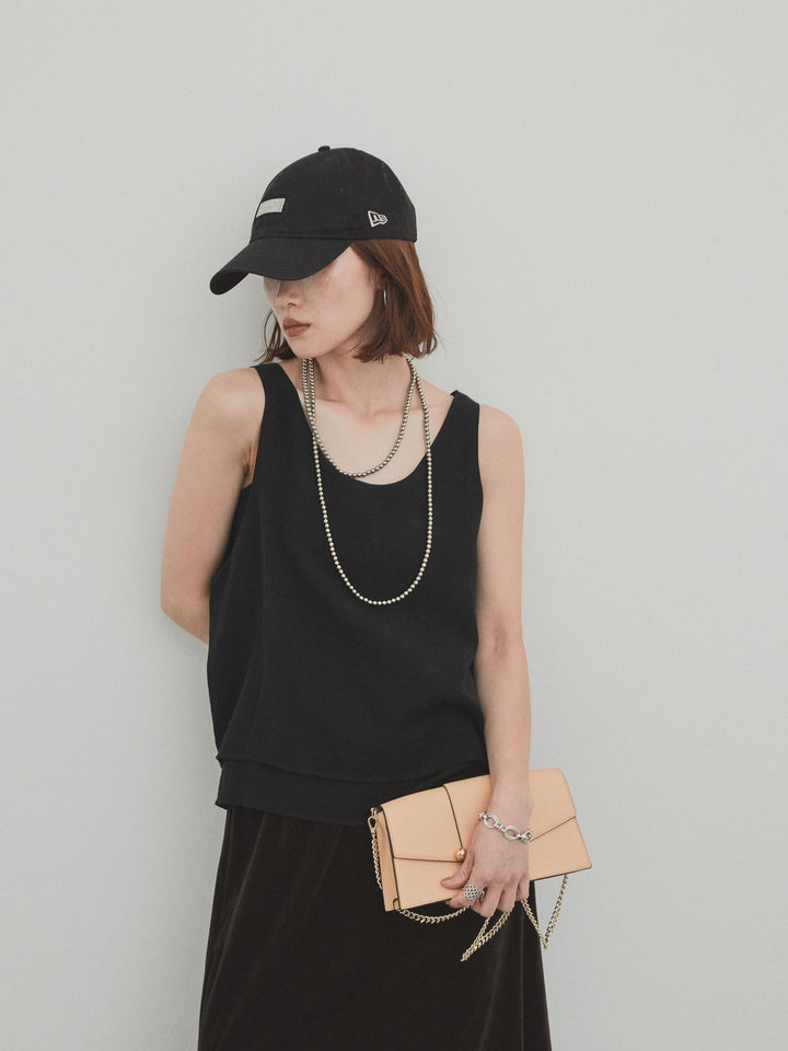 [SET]ワッシャーサテンシアーレイヤードタンクトップ+ベロアナロースカート(2set)