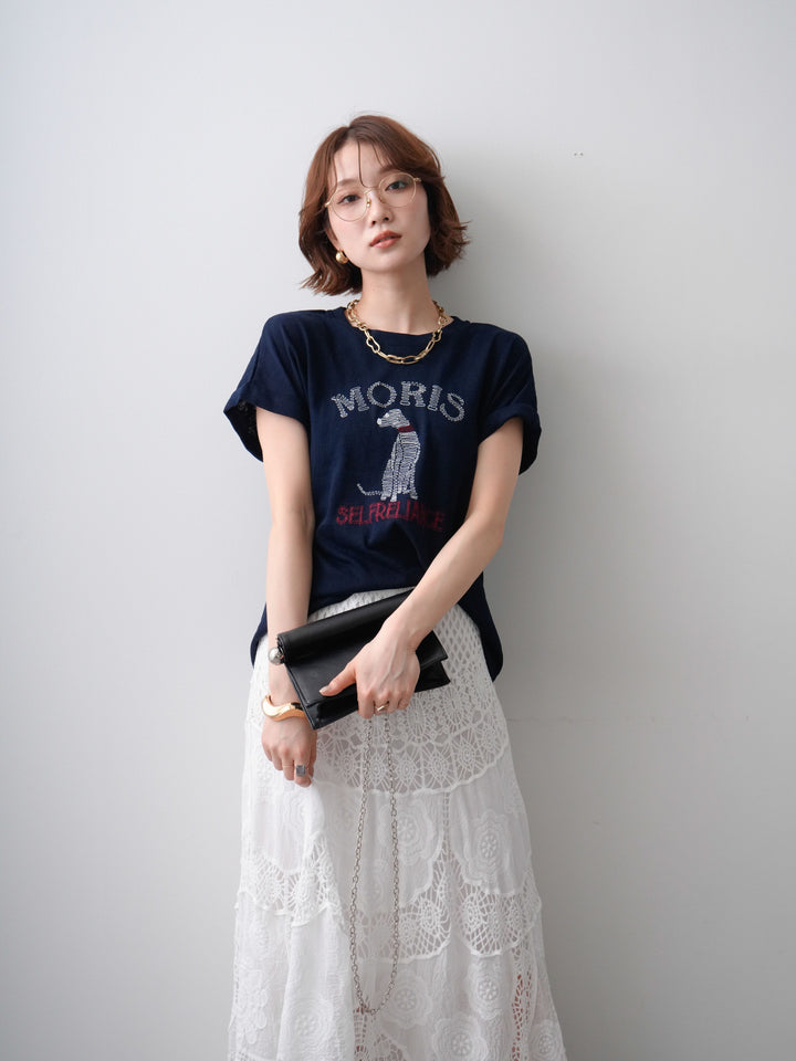 [SET]ドッグエンブロイダリーTEE+ドッグエンブロイダリーTEE(2set)