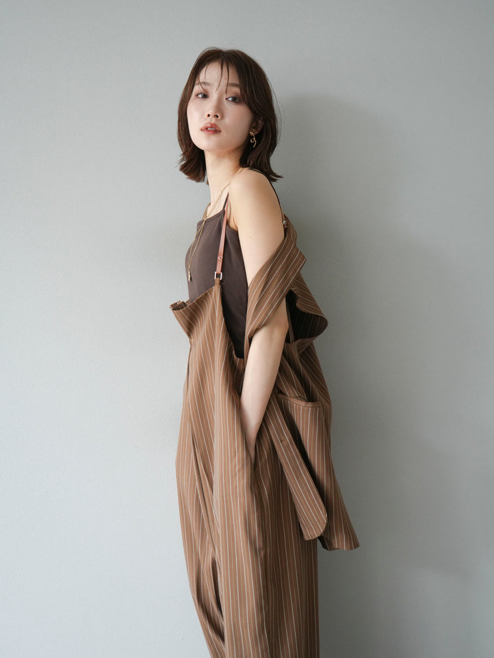 [予約]ヘリンボーンストライプジレ/ブラウン