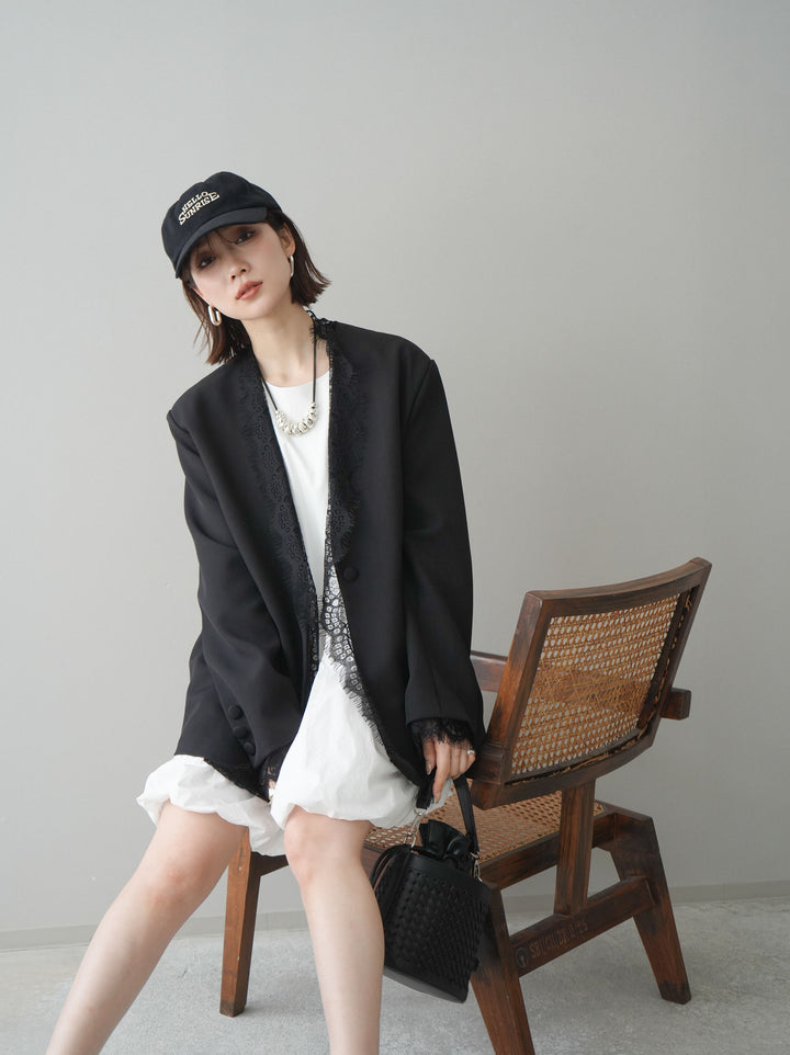 [予約]ノースリバルーンミニワンピース/white