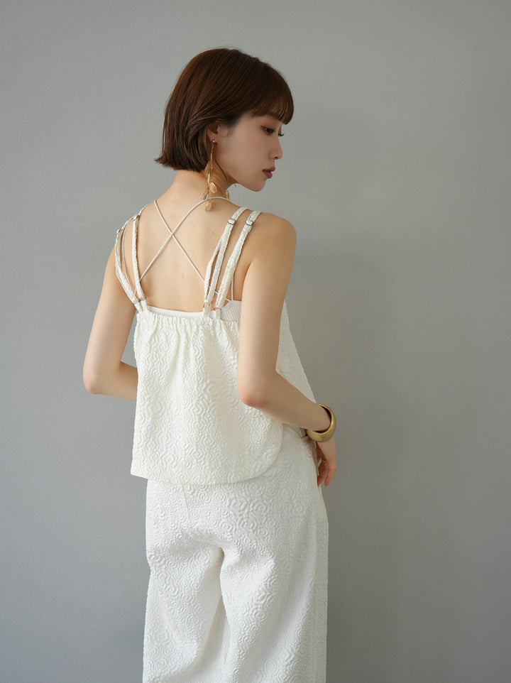 [Pre-order] Puffy Jacquard Double Strap Camisole/Ivory