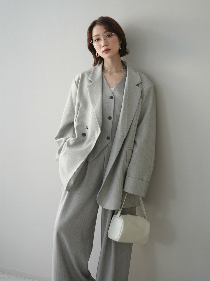 [予約]ダブルボタンヘリンボーンジャケット/lightgray