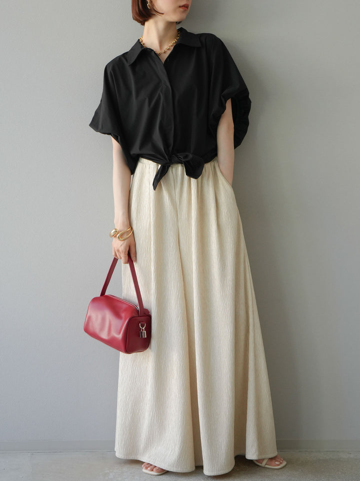 [予約]ICE TOUCHパフスリーブシャツ/ブラック