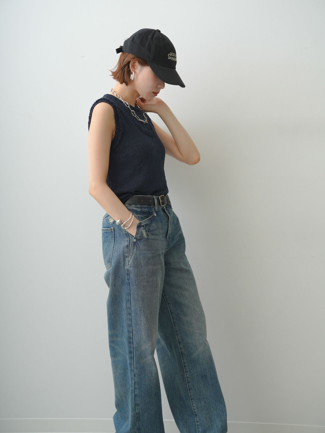 [SET]アウトリンキングノースリニットトップス+アウトリンキングノースリニットトップス(2set)