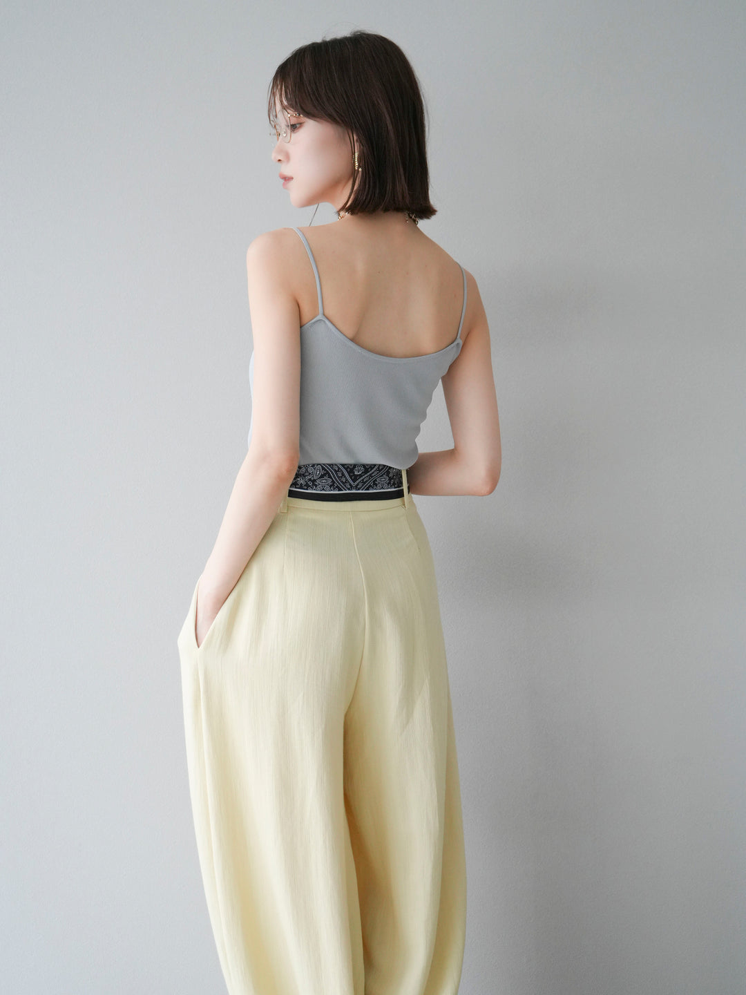 [予約]レーヨンニットキャミソール/グレー