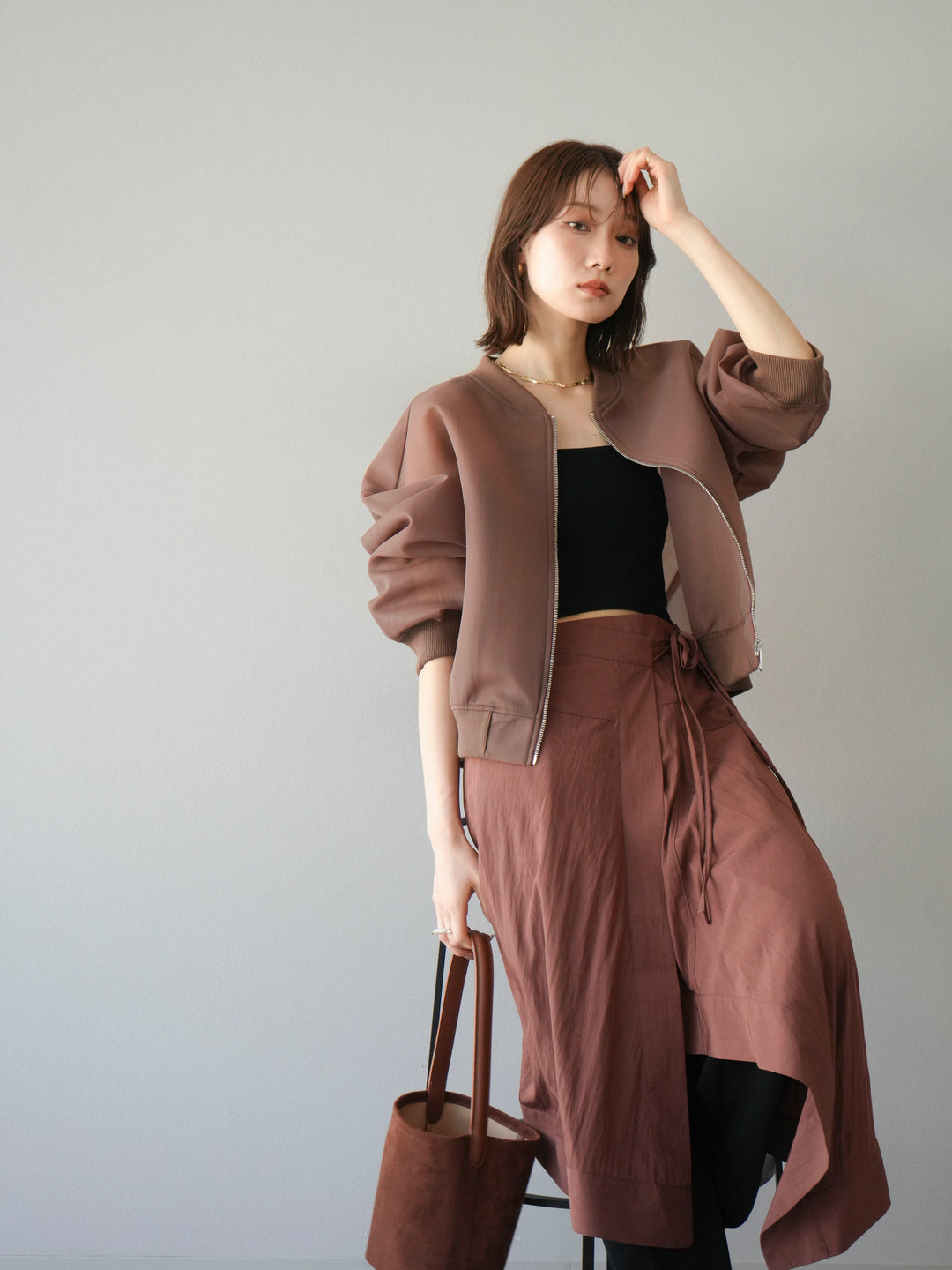 [予約]シアーダンボールボリュームスリーブMA-1/ブラウン