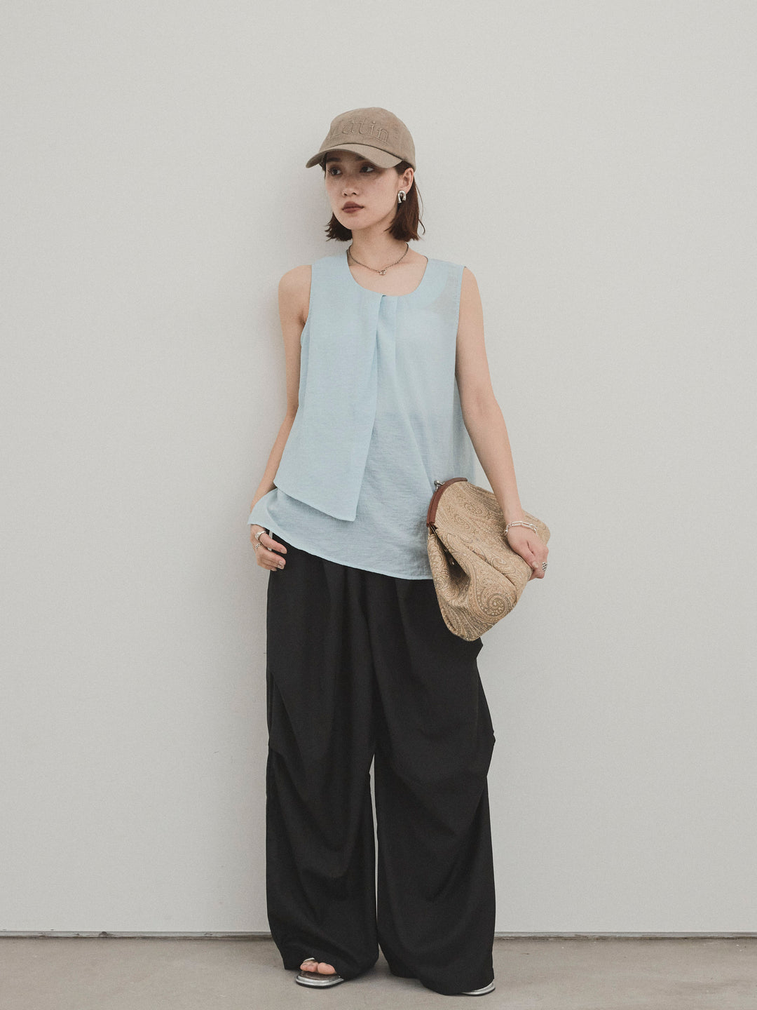 [預購] Design Loop 側邊褶褲/黑色