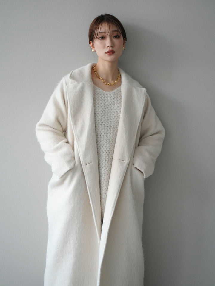 [予約]ソフトシャギーチェスターコート/ivory