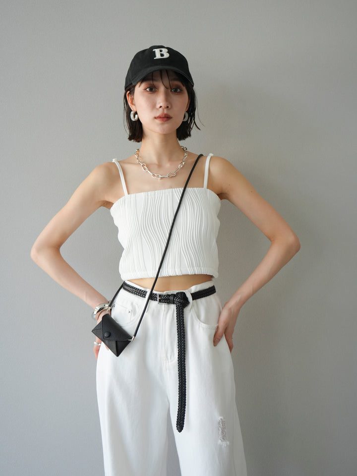 [預購]波浪滾邊杯裸色吊帶背心/可脫