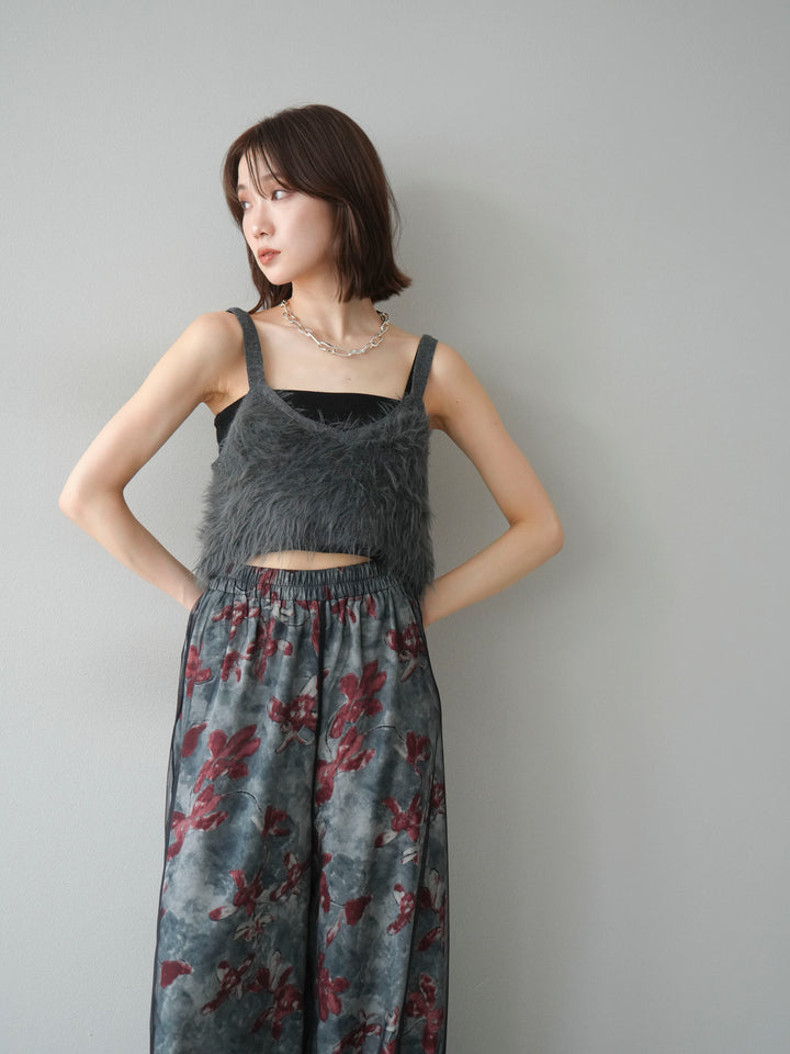 [予約]シャギーニットビスチェ/チャコール