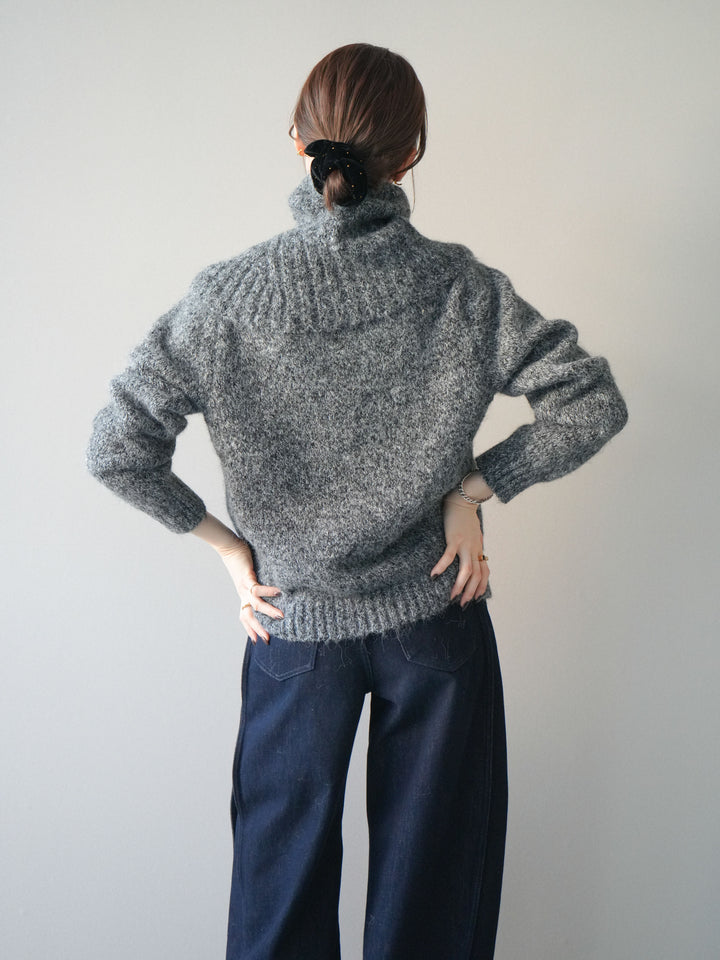[予約]ネック付MIXニットアンサンブル/gray