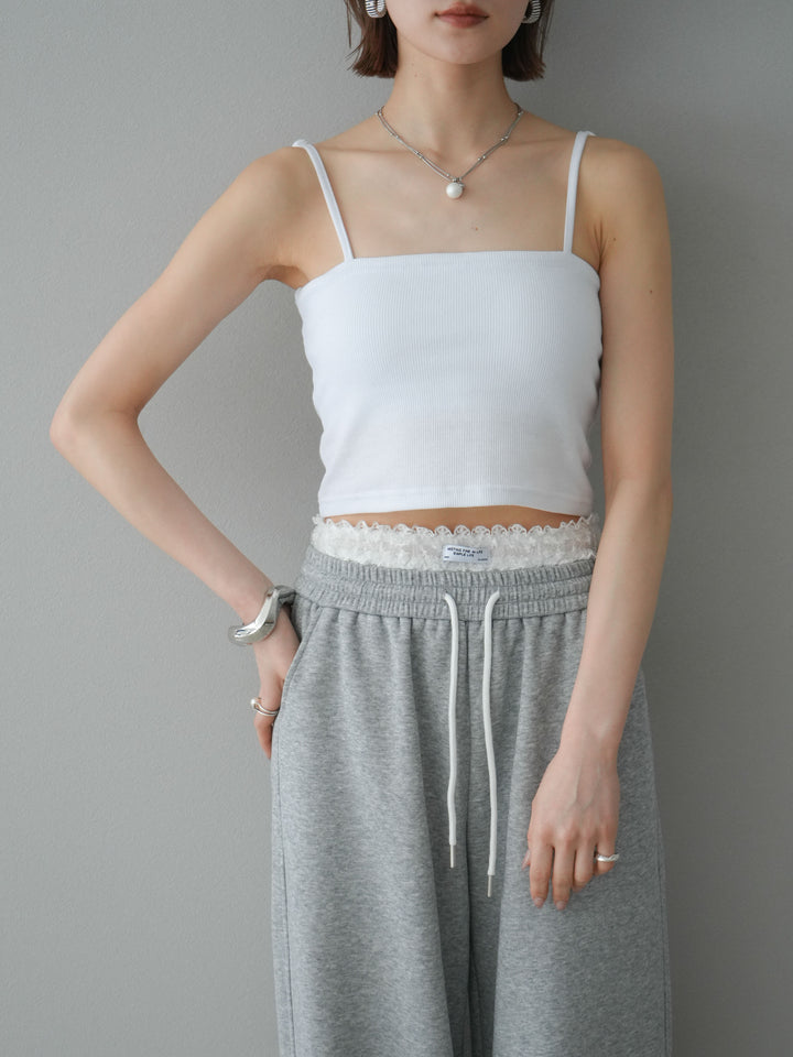 [予約]カップ付テレコリブベアキャミソール/オフ