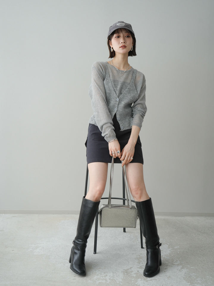 [予約]ビスチェアンサンブルシアーニット/gray