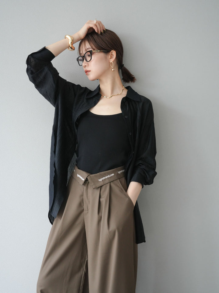 [予約]ワッシャーシャイニーシャツ/ブラック