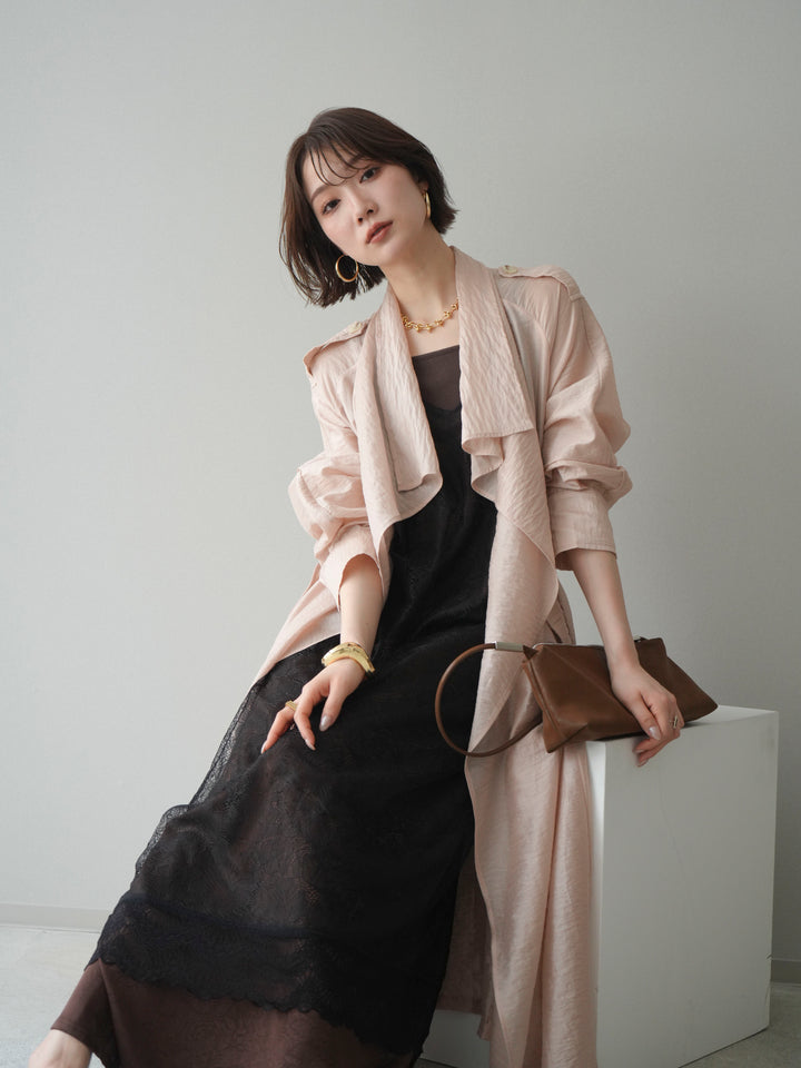 [予約]シアートレンチロングコート/pink