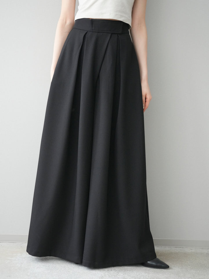 [予約]テープベルトタックバギーパンツ/black