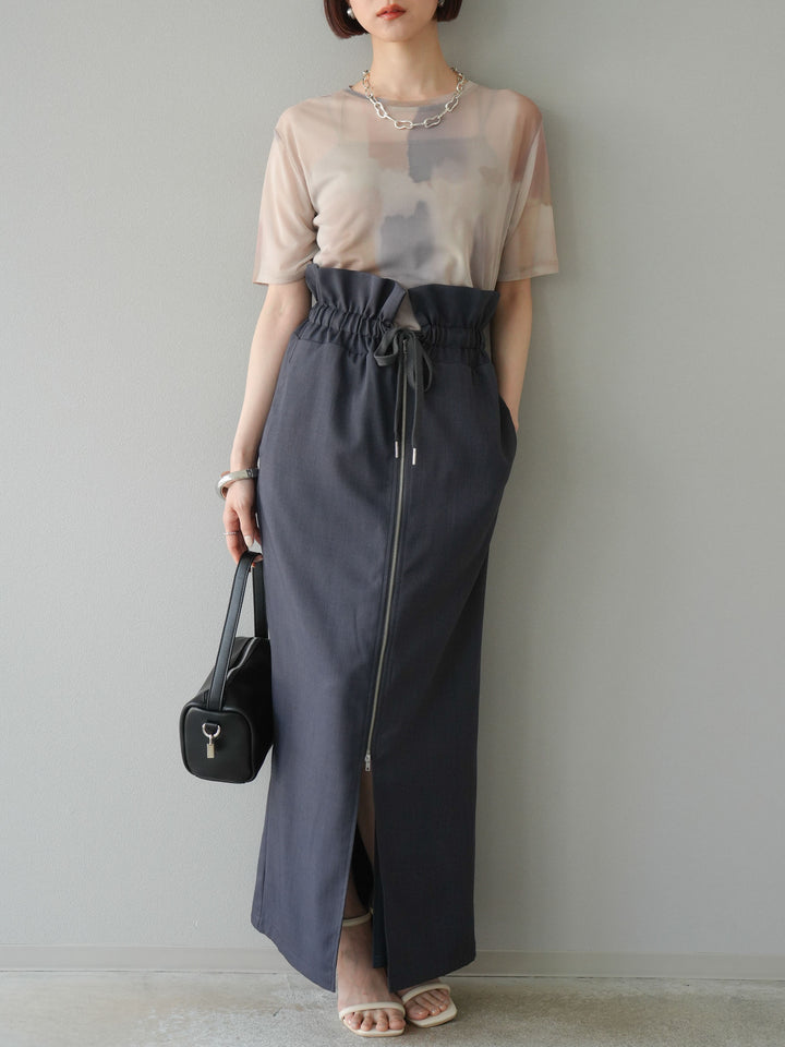 [套裝] 水彩藝術透視T卹 + Heather Ester 褶皺拉鍊裙 (2套)