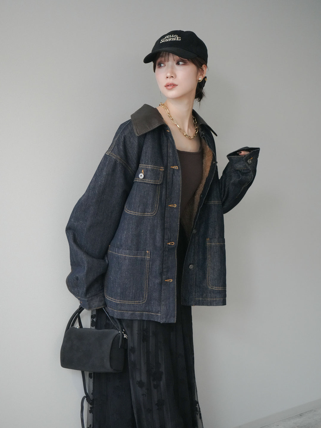 [予約]裏地ファーデニムフライトジャケット/indigo