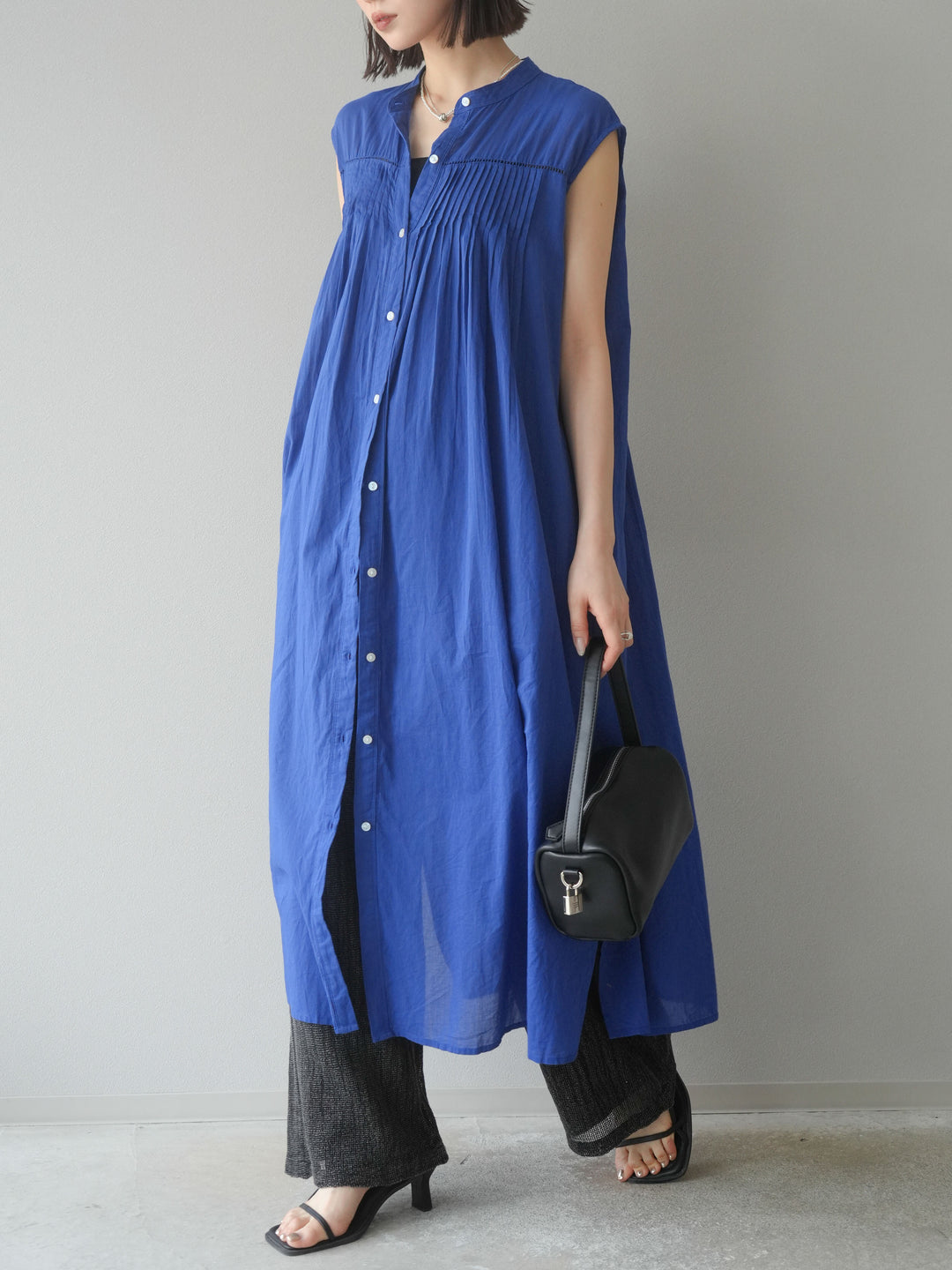 [予約]インド製コットンボイルワンピース/ロイヤルブルー
