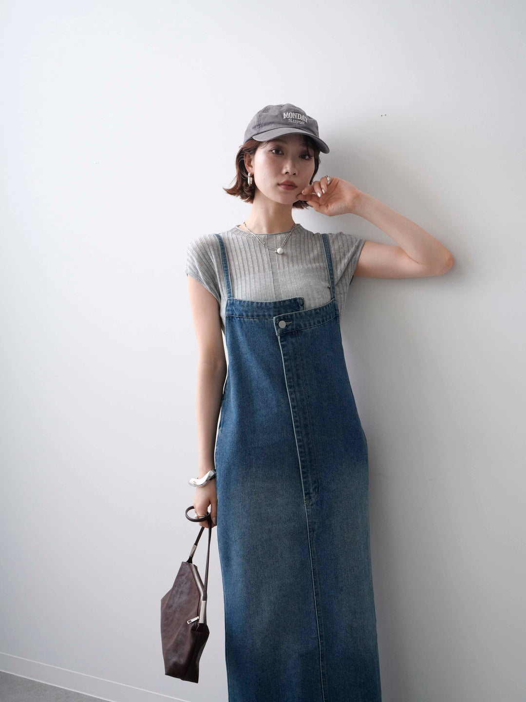 [予約]シアーリブフレンチニットトップス/grey