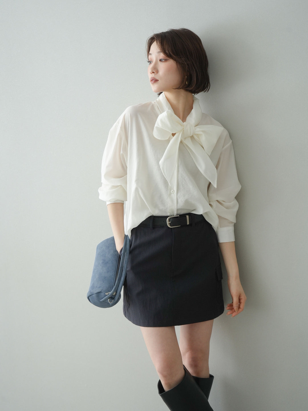 [予約]シアーボウタイブラウス/ivory