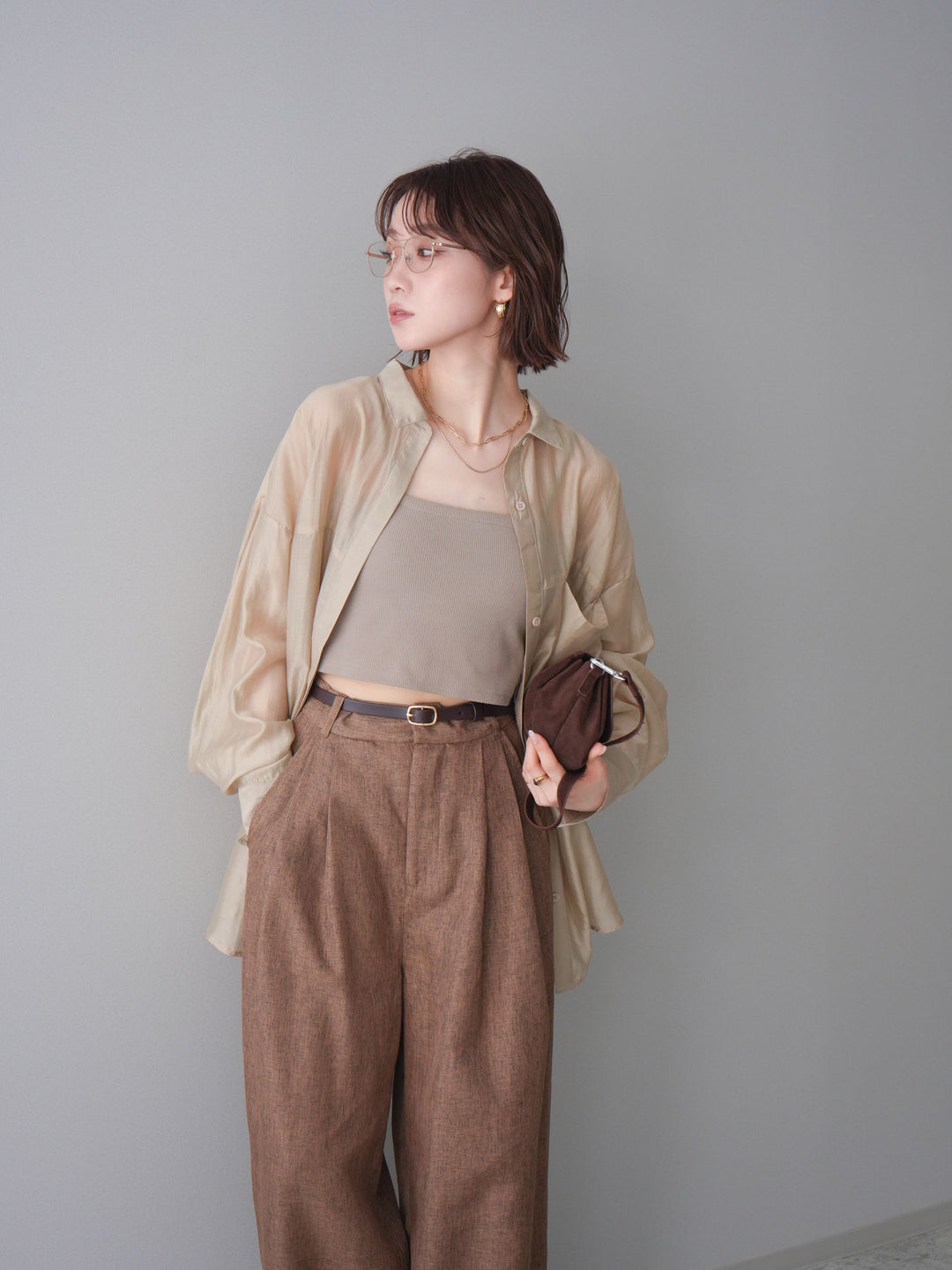 [予約]シアーオーバーシャツ/beige